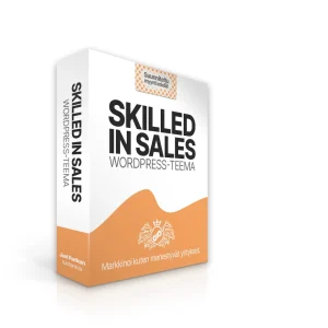 Mockup-kuva Skilled in sales -WordPress-teemasta
